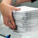 Lehigh County voter registration workers sort mail ballots on Nov. 7, 2023, in Allentown, Pennsylvania.