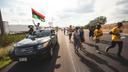 Civil rights marchers on a journey from Milwaukee to Washington, D.C. are seen here in Youngstown, Ohio.