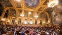 Governor Josh Shapiro presenting his first budget to a joint session of the state legislature.