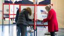 Voters at Nether Providence Elementary polling location in Delaware County, Pennsylvania on Election Day 2020.