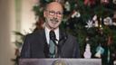 Pennsylvania Governor Tom Wolf, who will soon leave office, speaks at the Capitol in Harrisburg.