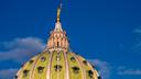 The dome of the Pennsylvania state Capitol building in Harrisburg.