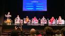 Participants in the “Power to the People” panel: journalist Anthony Orozco; former state Rep. Stan Saylor; Salewa Ogunmefun of Pennsylvania Voice; Yamelisa Tavera of the Unidos Foundation; state Rep. Johanny Cepeda-Freytiz; Jonathan Cervas of Carnegie Mellon; and Jennie Dallas of La Voz Latina Central.