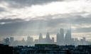 A hazy Philadelphia skyline is photographed on Wednesday, Feb. 2, 2022.