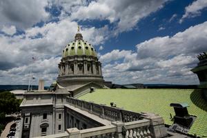 The Pennsylvania Capitol building in Harrisburg, a focus of Spotlight PA’s nonpartisan investigative reporting.