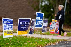 Outside the Forks Township Community Center in Northampton County, Pennsylvania, Election Day 2023.