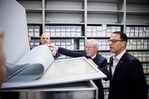 Gov.  Josh Shapiro joins Pennsylvania officials at the grand opening of the new State Archives building in Harrisburg.