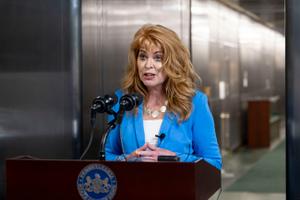 Treasurer Stacy Garrity in Harrisburg, Pennsylvania, on July 20, 2023.