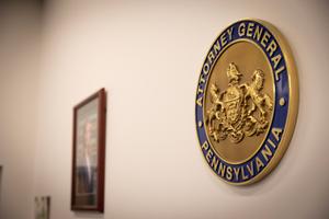 The seal of the Pennsylvania Office of Attorney General in Pittsburgh, Pennsylvania.