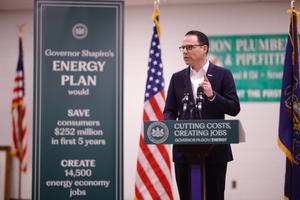 Gov. Josh Shapiro announced his new cap-and-trade program in March 2024 in Scranton, Pennsylvania.