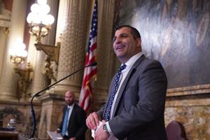 Mark Rozzi addresses the Pennsylvania House after being selected speaker.