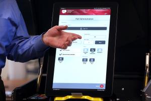 A voting machine in Pennsylvania, where more than 1 million voters will be barred from participating in the primary because they are not registered as a Democrat or Republican.